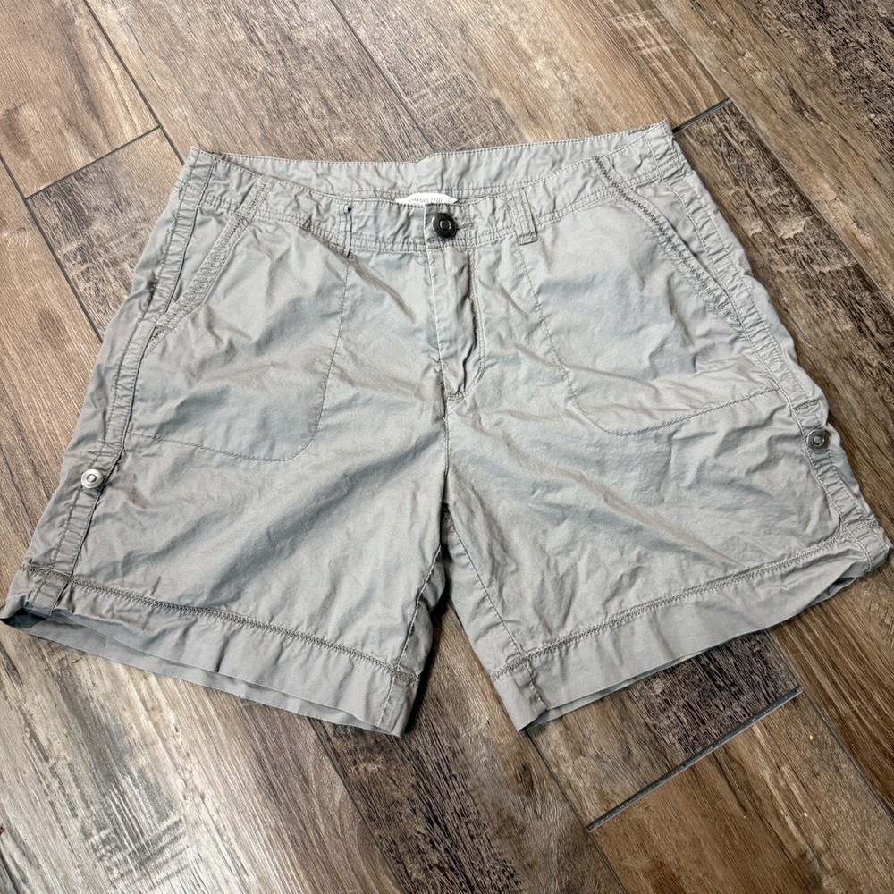 Garnet Hill Shorts Womens 8 Gray Cotton Utility Cargo Casual Outdoor 21935